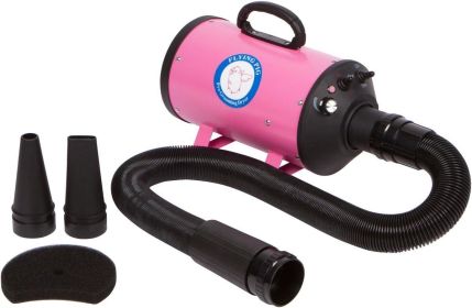 Flying Pig High Velocity Dog Pet Grooming Dryer w/Heater (Model: Flying One, Purple) (Color: Pink)